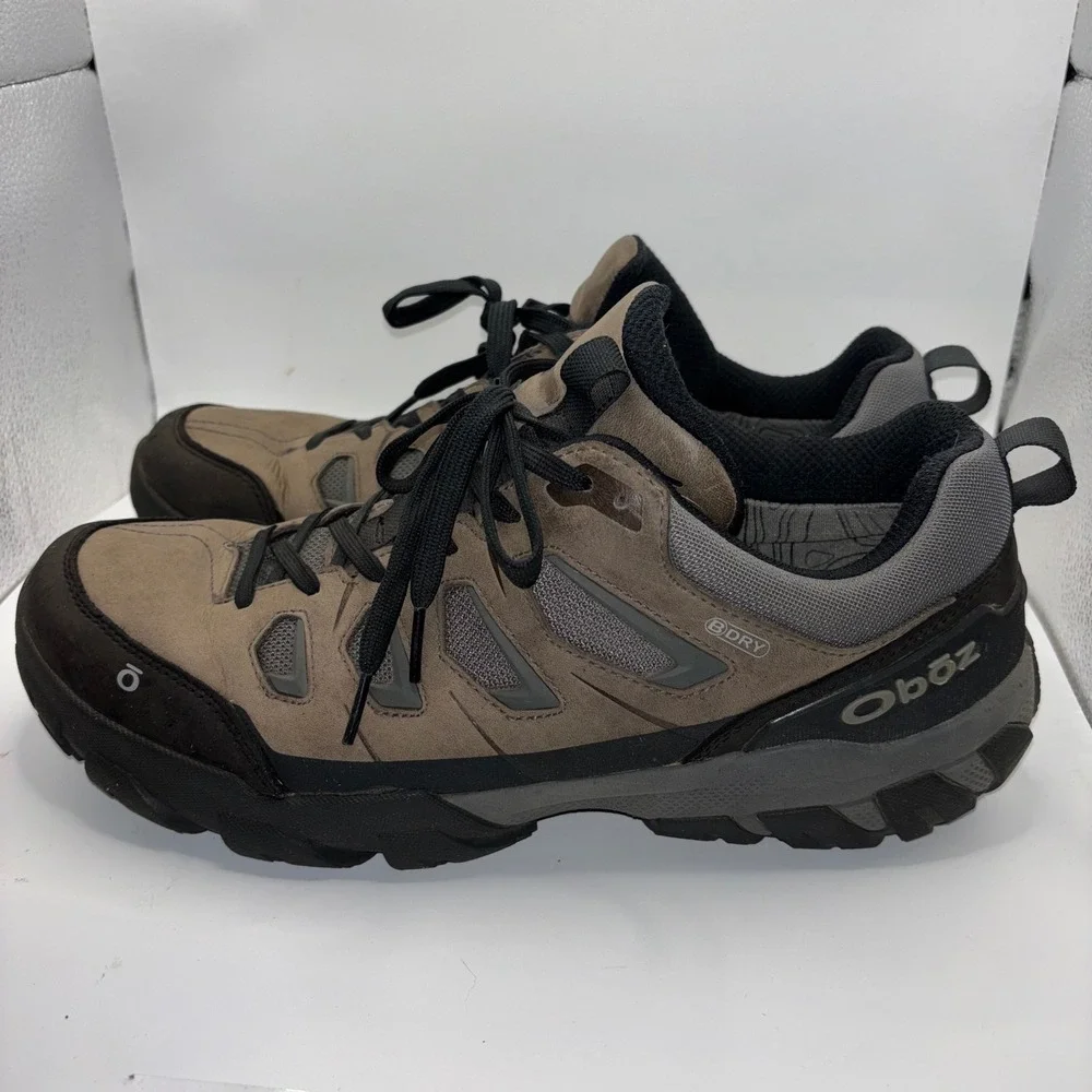 Oboz Bridger Low B-DRY Waterproof Hiking Shoes Mens 11 Brown Black Cordura